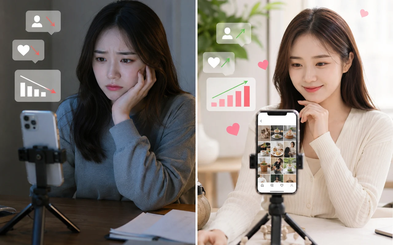 릴스 조회수 알고리즘 연구노트, 첫 3초 유지율과 반복시청을 같이 보는 법 대표 이미지